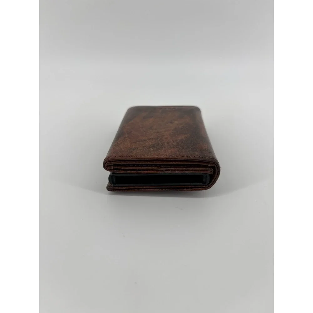 NWOT VULKIT Limited Edition Leather Tri-Fold Wallet RFID Blocking Zipper Pocket